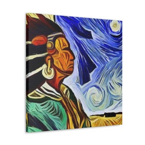 American Indian Wall Hanging 2 | wall art | wall hanging | wrapped canvas | ready to hang | small medium and large sizes | 24 x 24 square