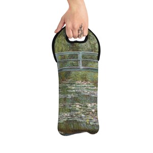 The Water Lily Pond Wine Tote Bag