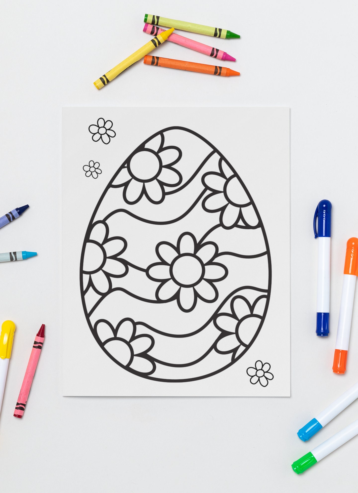 Large Printable Easter Egg Coloring Pages INSTANT DOWNLOAD Kids and ...