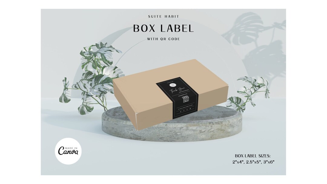 Editable Box Label Template With QR Code - Etsy