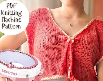 Tessa Top Circular Knitting Machine Pattern PDF, Easy Beginner Sentro Machine Pattern, Addi King Pattern Vest, Written & Video Instructions