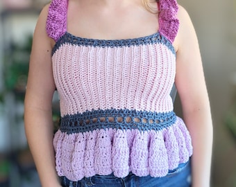 Cotton Candy Dream Top Crochet Pattern, Digital Download Crochet Pattern, PDF, Advanced Beginner Crochet Pattern