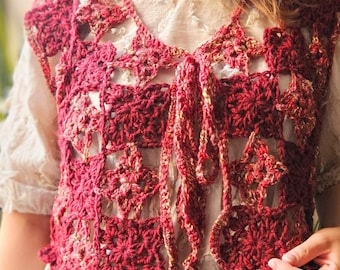 Fiori Crochet Vest Pattern: Easy Granny Square Design (PDF Pattern)