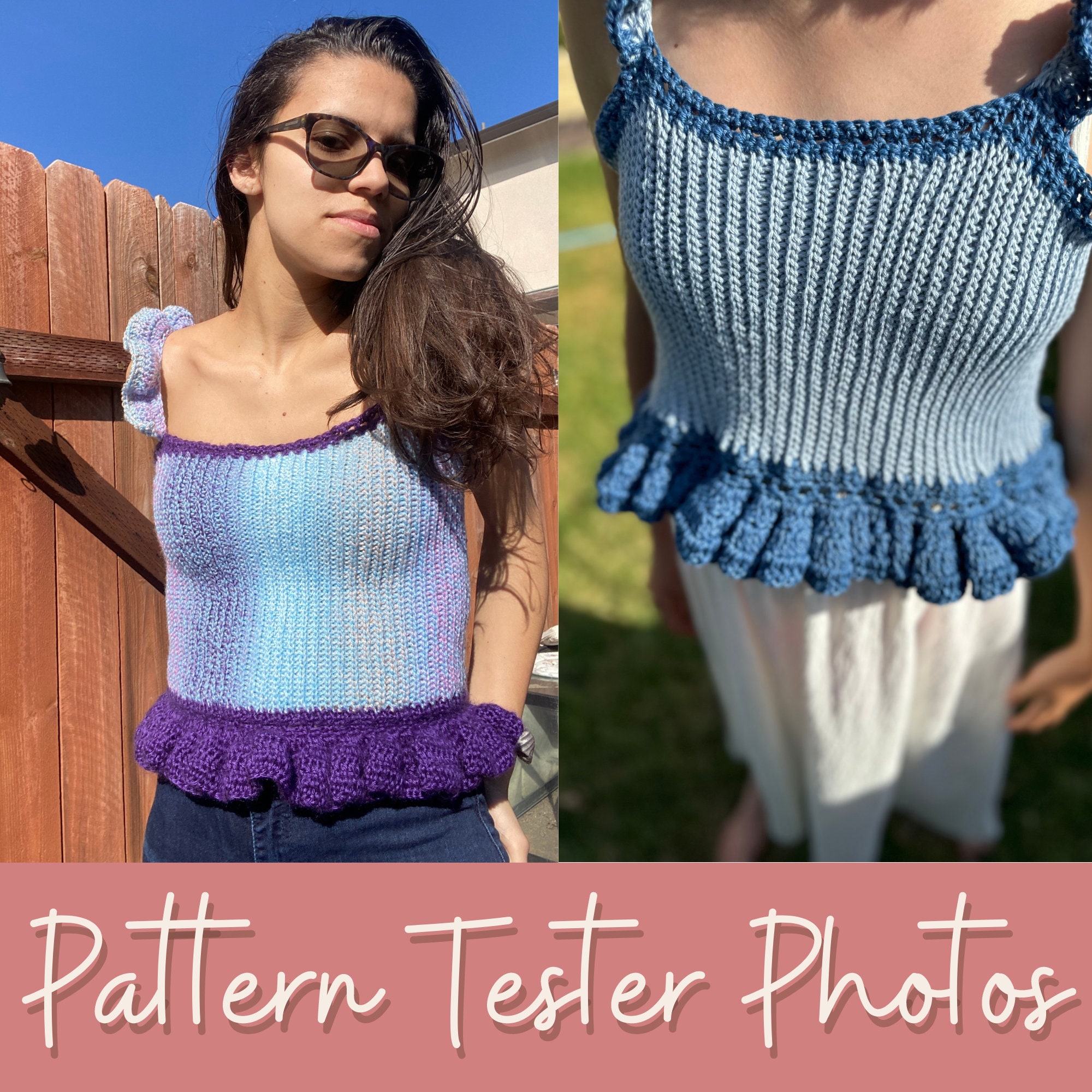 CROCHET TOP PATTERN Pdf Cotton Candy Dream, Peplum Top Pattern