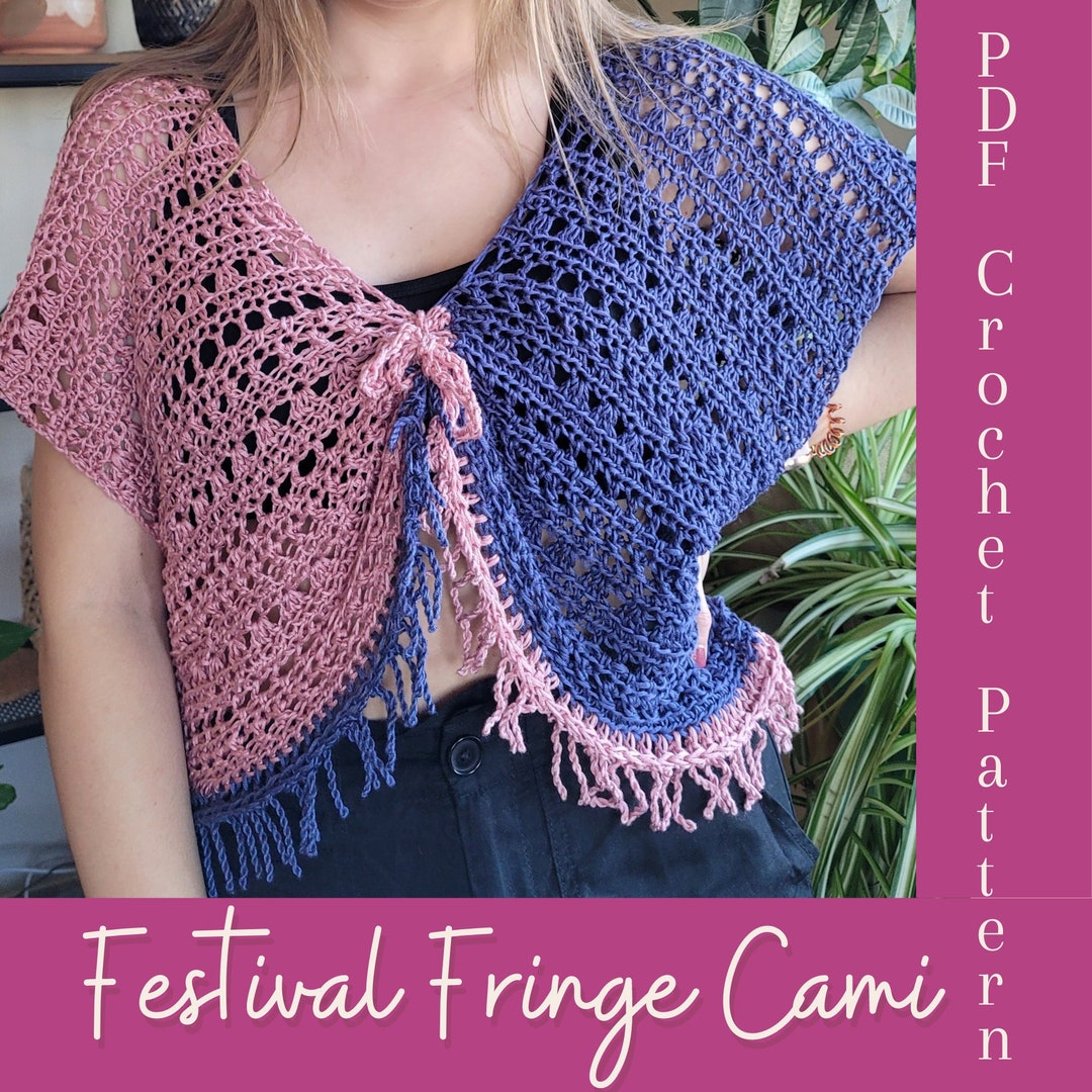 Festival Fringe Cami Crochet Pattern, Crochet Top Pattern, Digital