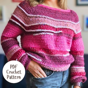 Crochet Raglan Sweater Pattern: Easy Women&#39;s Pullover (PDF Pattern)