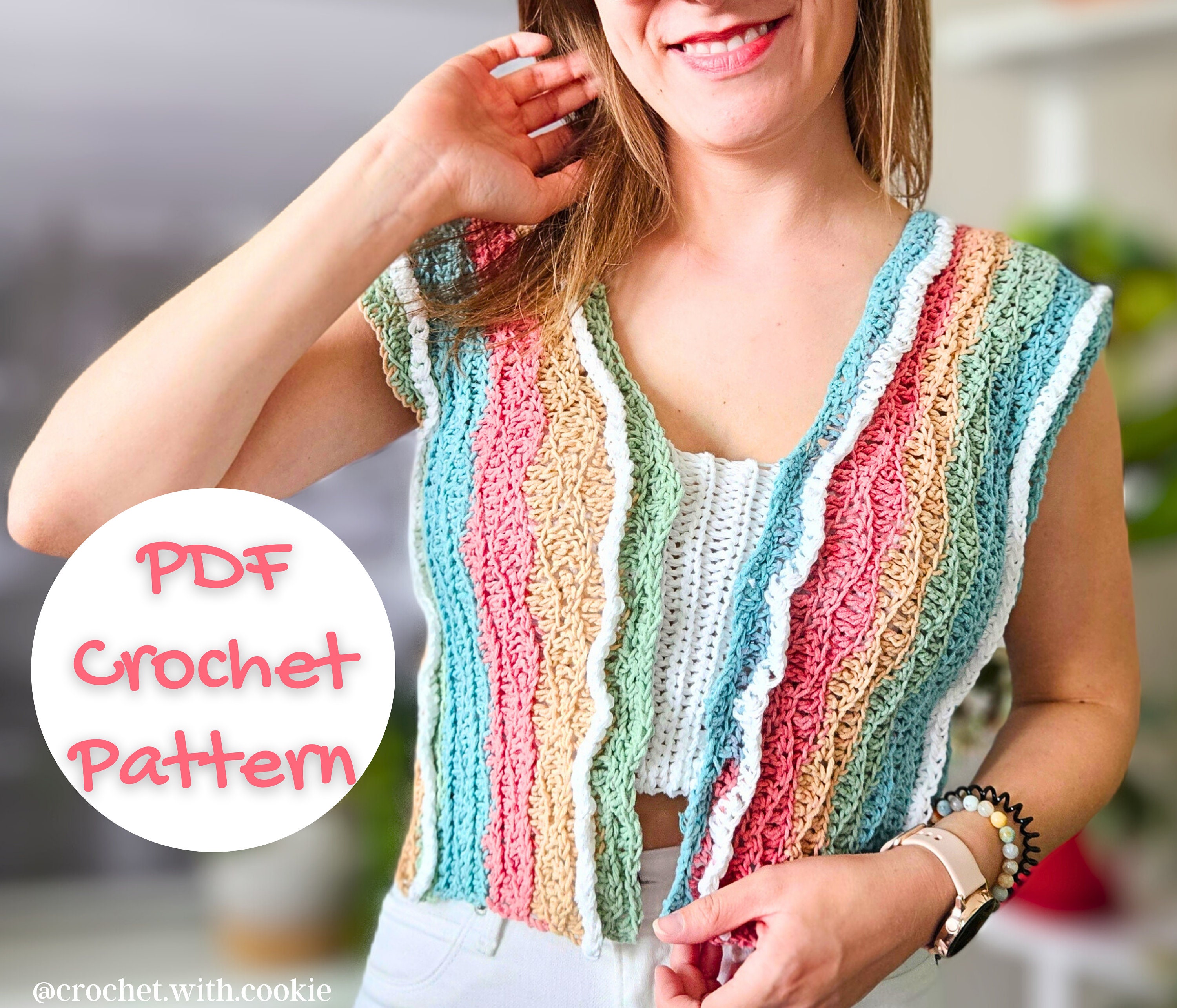 40 Paid and Free Crochet Chevron Patterns To Try Today 23 Rainbow Ripple Tank Crochet Pattern: Wavy Chevron Crop Top