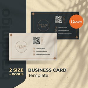 Art Deco Visitenkarte Vorlage | Minimalistische elegante Visitenkarte | Luxus Professionelle Kontaktkarte | Modernes QR Code Design
