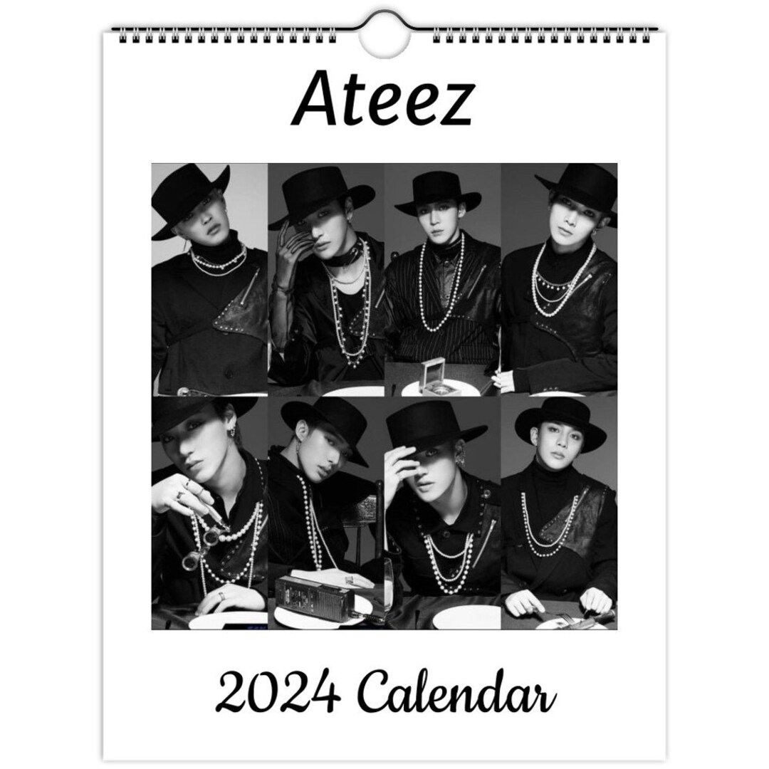 Ateez 2024 Wall Calendar US & CA / Kpop 12month Calendar / Etsy