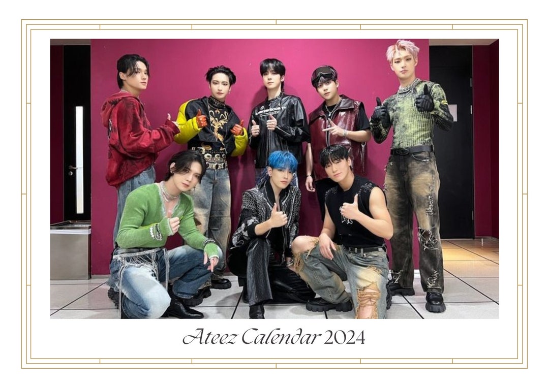Ateez 2024 Digital Calendar L 14 Page Calendar L Kpop Merch L Etsy
