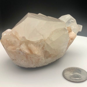 Apophyllite on Stilbite Light Orange Chunky Gem