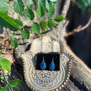 Apatite Dangle Teardrop Earrings