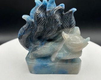 Trolleite Rare Nine Tales Fox Hand Carved One of a Kind Polished