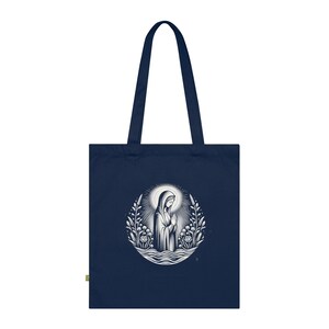 Jungfrau Maria Einkaufstasche, 100% Bio-Baumwolle umweltfreundlich, Geschenk für Ostern, religiöse Tasche, nachhaltige wiederverwendbare Segeltuchtasche