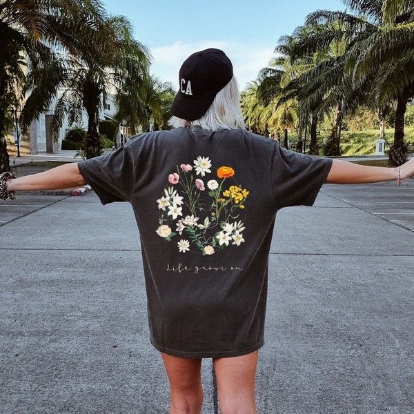 Spread Positive Vibes with this Flower T-shirt, Wild Flower Shirt you can wear Daily, Womens Clothing, Women tShirt, Gift for Women, t shirt