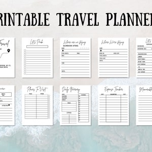Travel Planner, Simple Travel Itinerary, Vacation Planner, Easy Printable Planner, Travel Journal