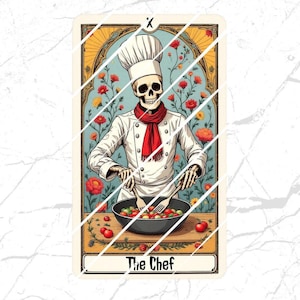 Téléchargement numérique de la carte de tarot du chef, art de la carte de tarot pour t-shirts, art mural, tasses, sacs fourre-tout, carte de tarot imprimable PNG, téléchargement numérique