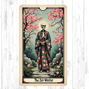 Download digitale di carte dei tarocchi Zen Master, design per maglietta, arte murale, tazza, borsa, arte da cucina stampabile, download digitale per artigiani