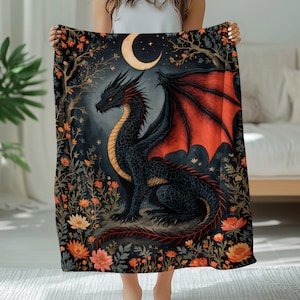 Dragon Blanket Fantasy Art Tapestry, Mystical Dragon Artwork Home Decor, Cozy Dragon Throw Blanket, Dragon Gift Idea, Unique Dragon Blanket