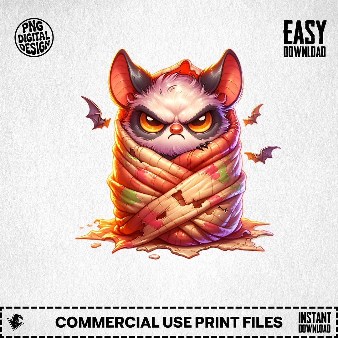 Grumpy Bat PNG, Cute Bat Art, Cartoon Bat Clipart, Digital Art, Fantasy ...
