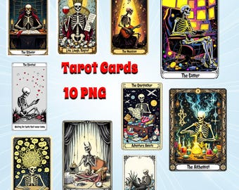 Funny Horror Tarot Card PNG Bundle - Spooky Halloween Designs - Instant Digital Download - Sublimation Graphics