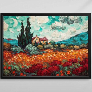 Vintage Landscape Painting  | Van Gogh Print  | Printable Wall Art Digital Download | 104