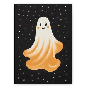 Cute ghost Print Canvas | Halloween Decor | Cottagecore | Spooky Halloween wall art