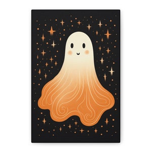 Cute ghost Print Canvas | Halloween Decor | Cottagecore | Spooky Halloween wall art