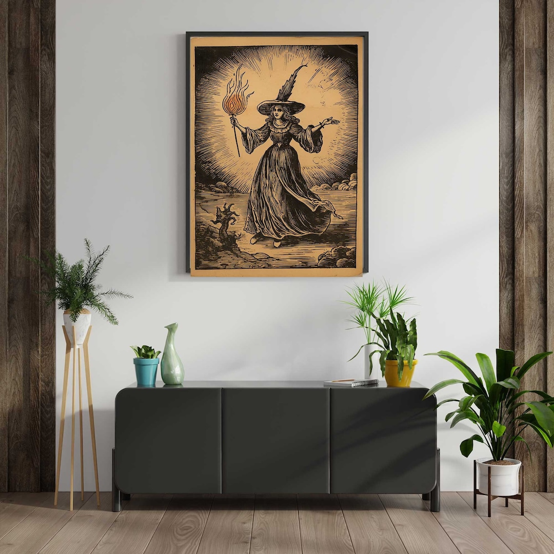 Witch Decor Vintage Halloween Decor Boho Halloween Printable Wall Art Halloween Poster Witchy ...