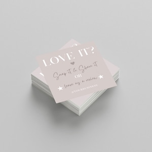 ビジネス向けのモダンでシンプルなレビュー カード、Canva テンプレート、Canva レビュー カード、パッケージ挿入カード、レビュー カード テンプレート、編集可能なテンプレート