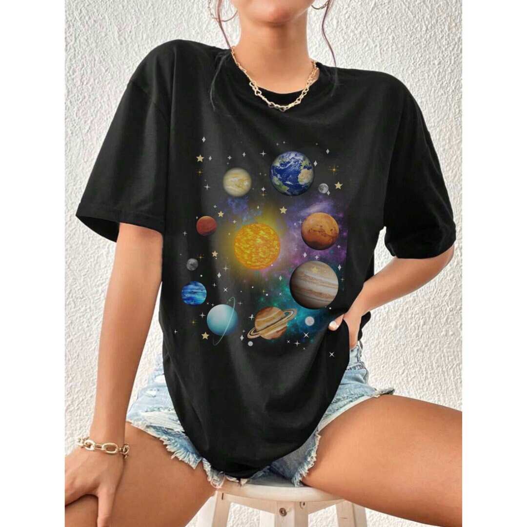 Blue Metallic Planets Shirt main image 1