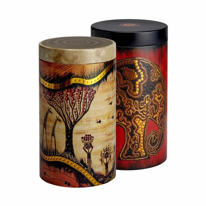 Wiladu tea tin Africa, coffee tin, storage tin, biscuit tin Savannah 500g set of 2 image 1