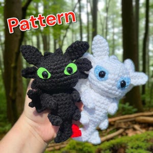 Black Dragon Crochet Pattern – Amigurumi Mythical Creature Toy PDF – DIY  – Tested –Keychain – Bag charm – Mirror Hanging –