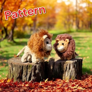 Lion amigurumi crochet pattern pdf, tested, DIY gift toy plushie for anyone, Advanced Stitches sewing, detailed photos, easy to follow