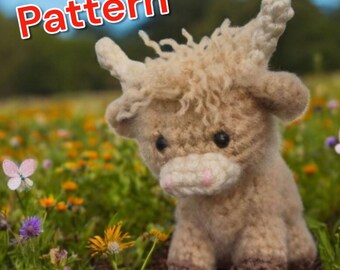 Schema all'uncinetto per amigurumi di mucca delle Highlands: Peluche testato (PDF) da scaricare