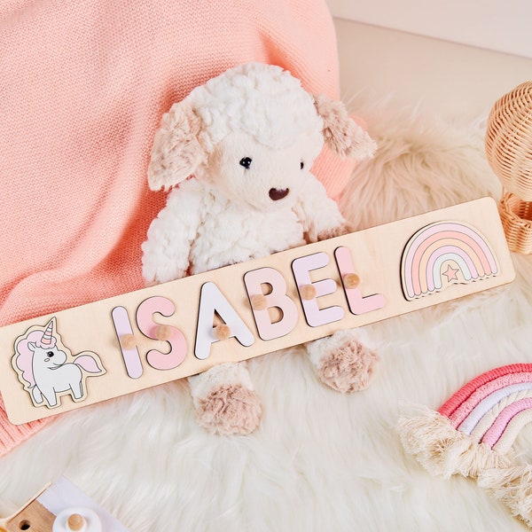 Baby name puzzle, Easter Gifts, Personalized Name Puzzle as 1st Birthday Gifts, Custom Name Puzzle for Baby, Wooden Custom Toys for Toddlers