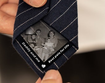 Custom Photo Ties Patch, Dad Picture Tie Patch, Father's Day Gifts, Tie Patch for Dad, Father of the Bride/ Groom Gift, Dad Tie Label