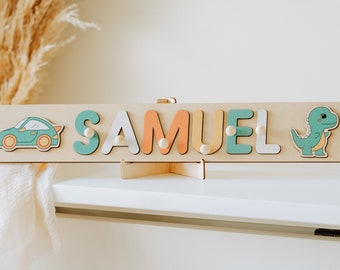 Personalized name puzzle for baby, Wooden name puzzle for toddlers, Personalized gifts for new born baby, Custom Christmas gift for newborn