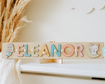 Custom Name Puzzle for Toddlers, Birthday Gifts Name Puzzle for Kids, Personalized Toys for New Born Baby, Christmas Gift, Baby Shower Gifts