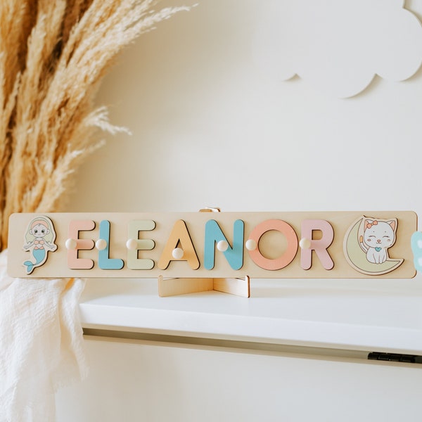 Custom Name Puzzle for Toddlers, Birthday Gifts Name Puzzle for Kids, Personalized Toys for New Born Baby, Christmas Gift, Baby Shower Gifts