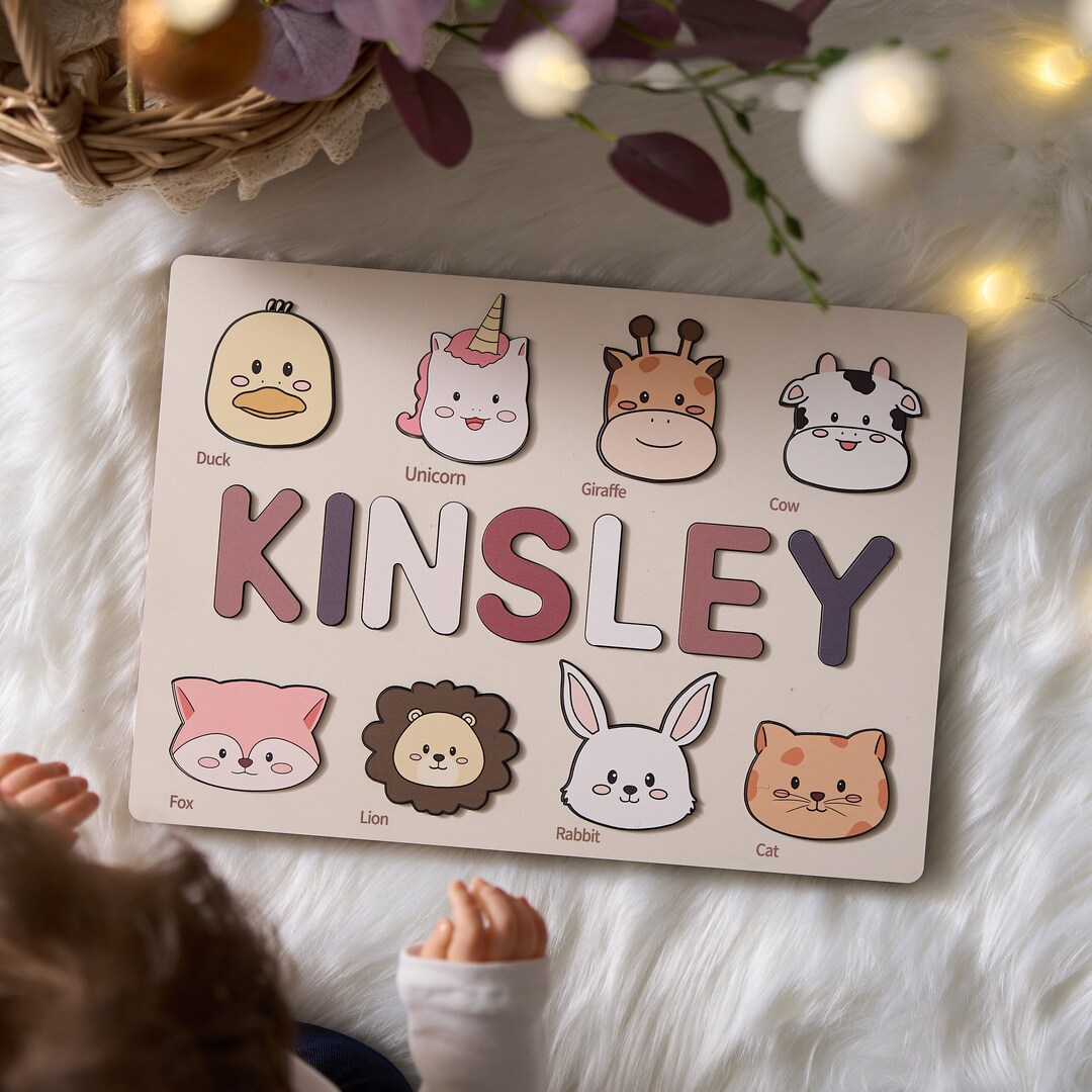 Personalized Name Puzzle for Children Customizable Wooden - Etsy