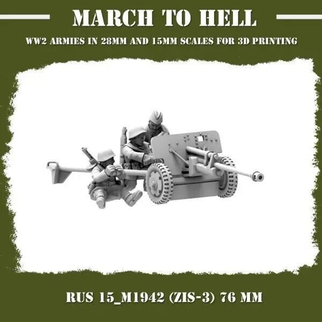 Russian M1942 ZIS3 28mm Bolt Action / Chain of Command / Etsy