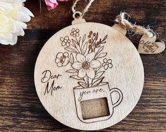 Dear Mom Statement Tag or Magnet Spinner Mothers Day Gift, Mom Ornament, Personalized Gift, Personalized Mothers Day Ornament, Mom Birthday