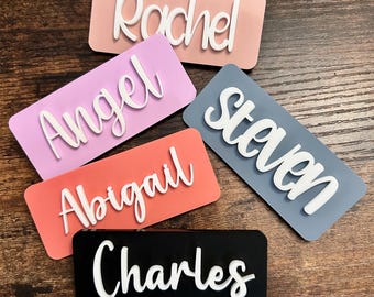 Acrylic Name Tag, Magnetic Name Tag, Custom Acrylic Tag, Custom Backpack Tag, Needle Pin Tag, Kids Name Tag, Business name badge