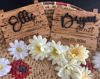 Custom Baby Name Sign, Personalized Wooden Birth announcement sign,  Engraved baby name sign, baby name sign for hospital