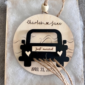 Hucha para coche, adorno para boda, regalo de dinero para Navidad, regalo personalizado para él o para ella, letrero para recién casados