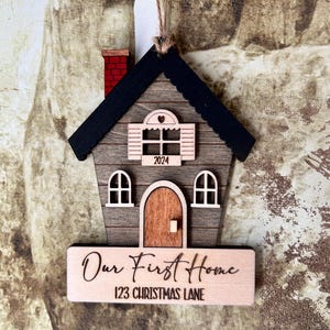 Home Christmas Ornament, first house ornament, Christmas 2024 Ornament, gift for couples, Family home ornament, personalized house ornament
