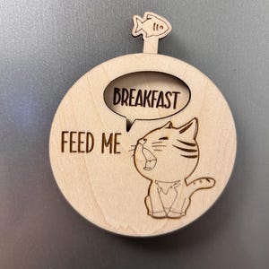 Cat Feeding Tracker magnet , personalized pet food reminder, pet refrigerator magnet, Breakfast Lunch Dinner pet reminder, new kitten gift