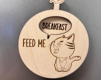 Personalized Cat Feeding Tracker Magnet, Pet Food Reminder