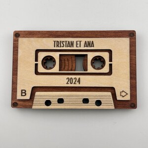 Fita cassete Spotify, Mixtape de madeira personalizada, Placa de playlist de madeira, Playlist de mixtape, Kaseta, 5º aniversário, presentes para ela